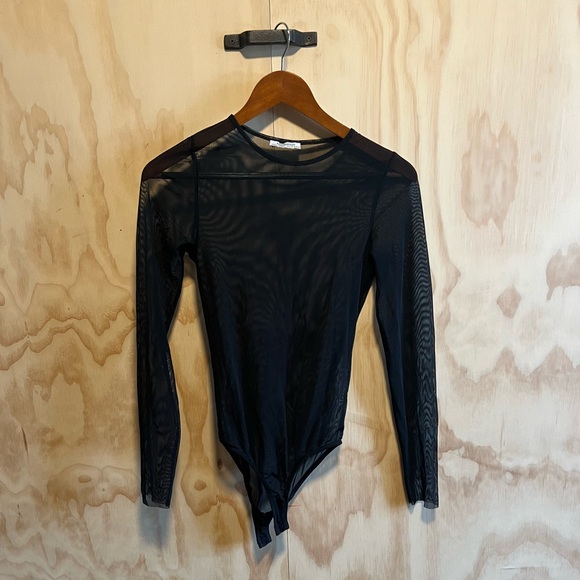 Zara Mesh Bodysuit S Black - Picture 1 of 2